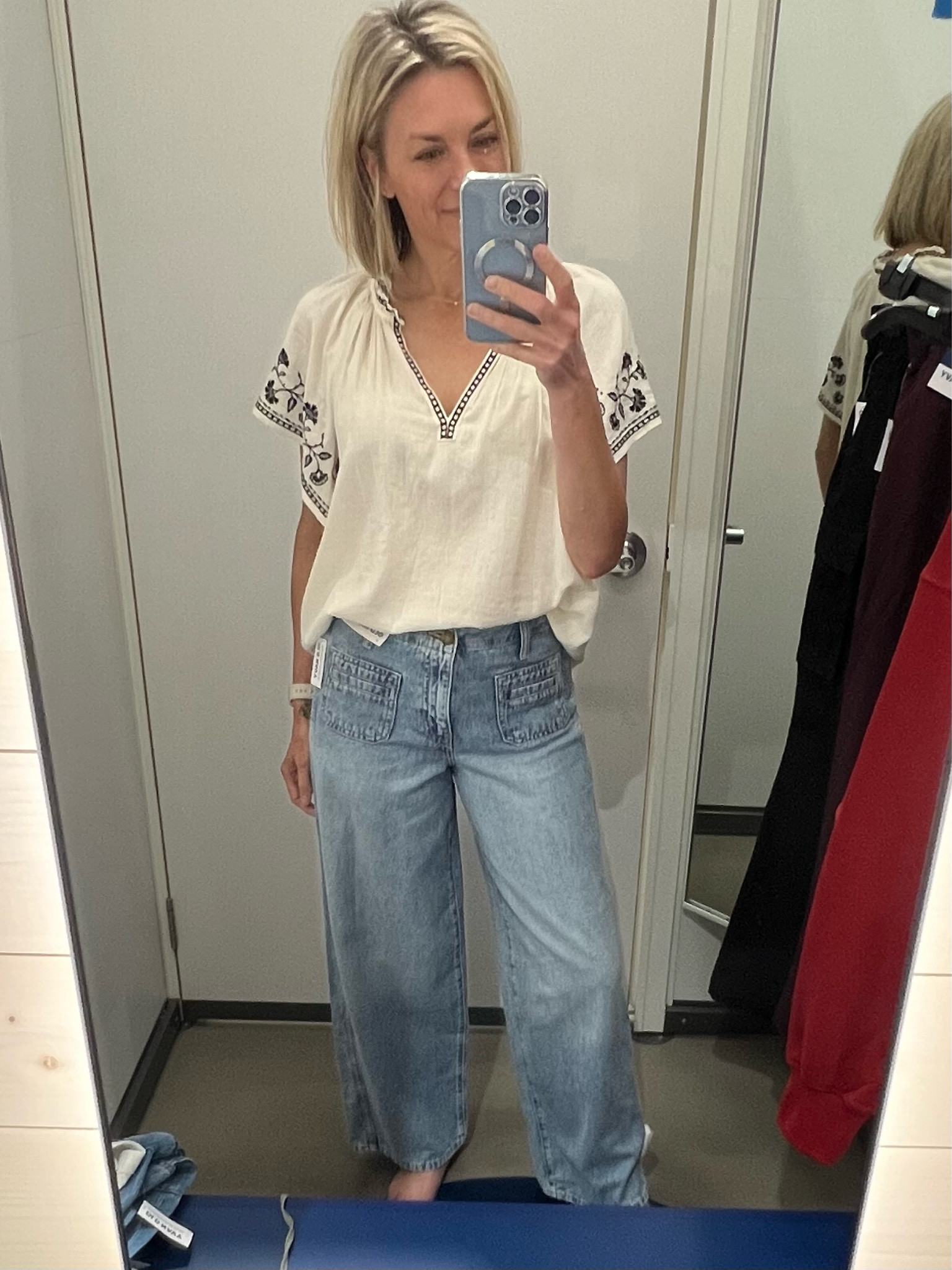 Cute jeans!! I recommend your usual size in top and jeans. 

#LTKSummerSales #LTKSaleAlert #LTKFindsUnder50