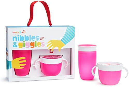 Munchkin Nibbles & Giggles Toddler Gift Set, Includes 10oz Miracle 360 Cup and Snack Catcher, Pin... | Amazon (US)
