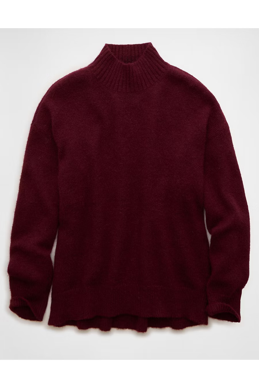 AE Oversized Mock Neck Sweater Women's Maroon XXL | American Eagle Outfitters (US & CA)