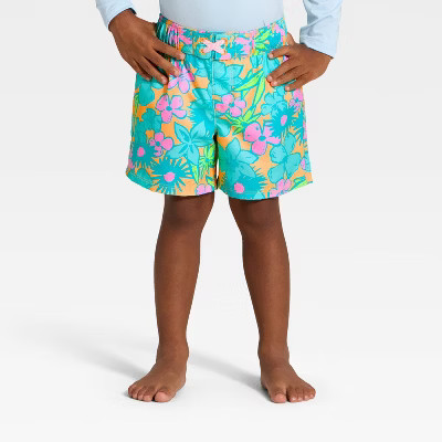 Toddler Boys' Tropical Floral Swim Trunks - Cat & Jack™ 5T | Target