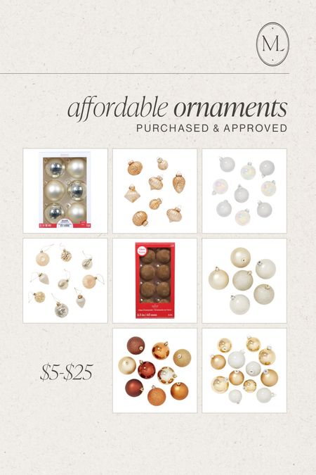 I shopped around for affordable ornaments so you didn’t have to! ✨ Most sell out by mid November, so stock up attainably with all of these approved finds. Access via the link in bio or on my LTK shop!
•
•
•
Affordable ornaments, gold ornaments, neutral ornaments, holiday decor sale, Christmas tree 


#LTKHoliday #LTKHolidaySale #LTKSeasonal