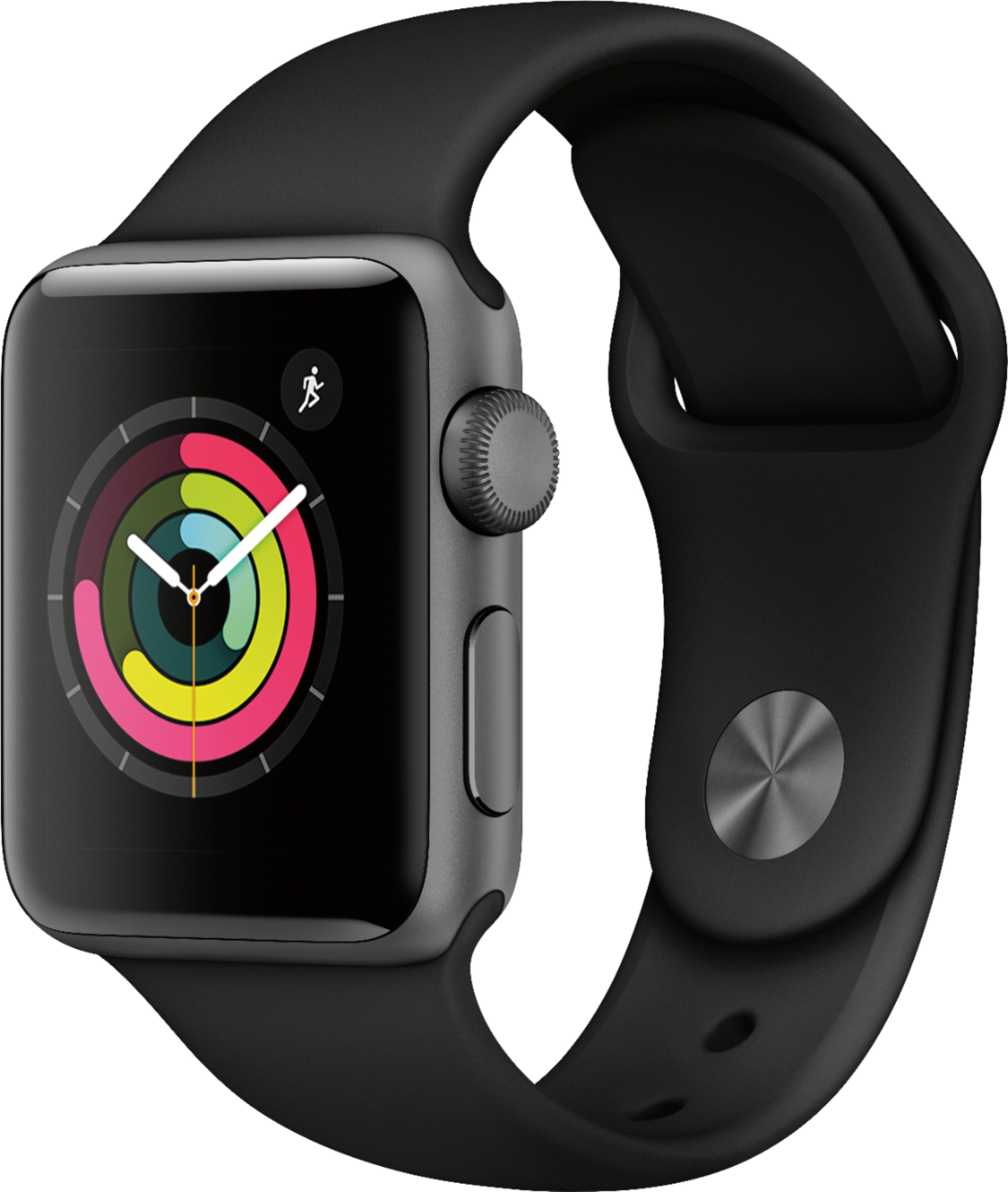 Apple Watch Series 3 (GPS) 38mm Space Gray Aluminum Case with Black Sport Band Space Gray Aluminu... | Best Buy U.S.