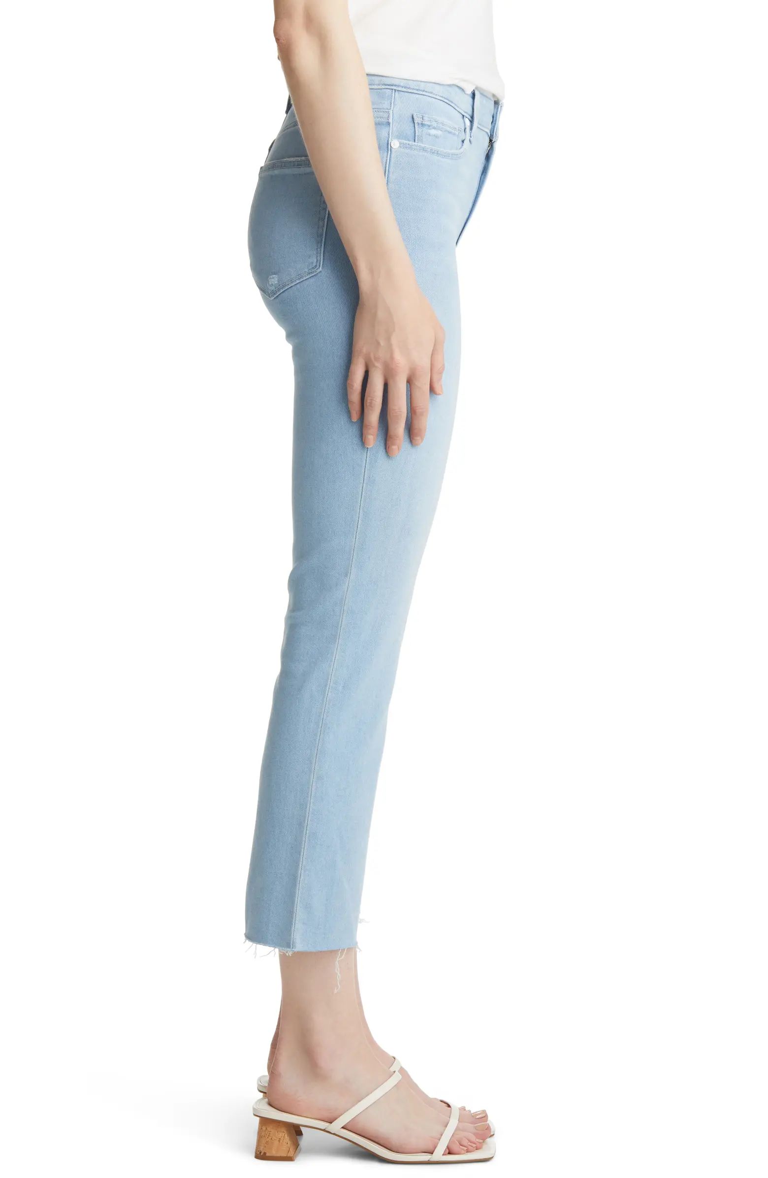 PAIGE Cindy Raw Hem Straight Leg Crop Jeans | Nordstrom | Nordstrom