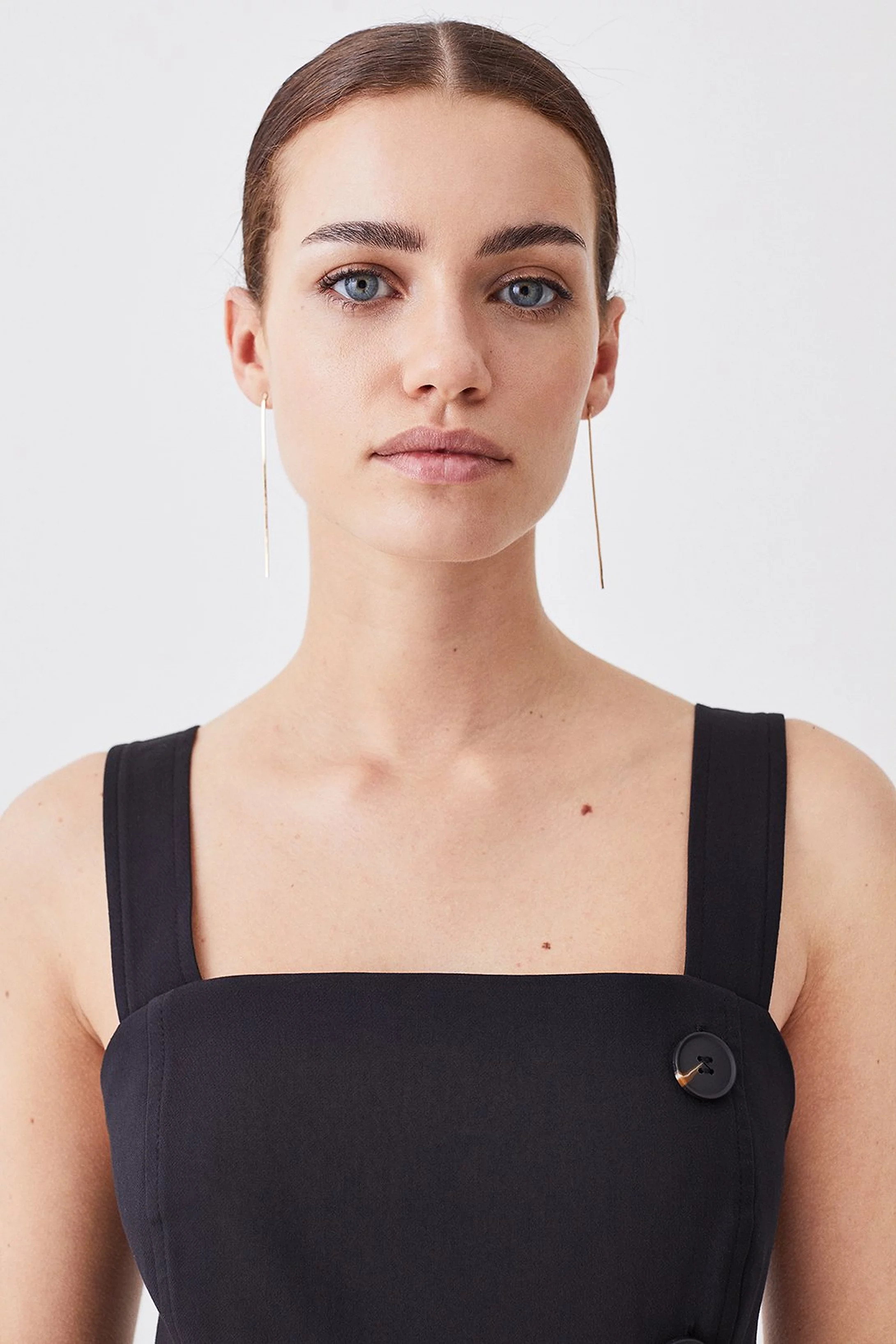 Petite Tailored Button Detail Midi Dress | Karen Millen US