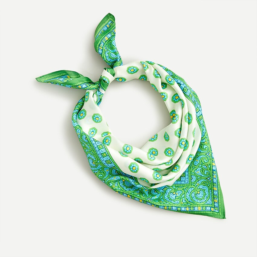Silk square scarf in foulard print | J. Crew US