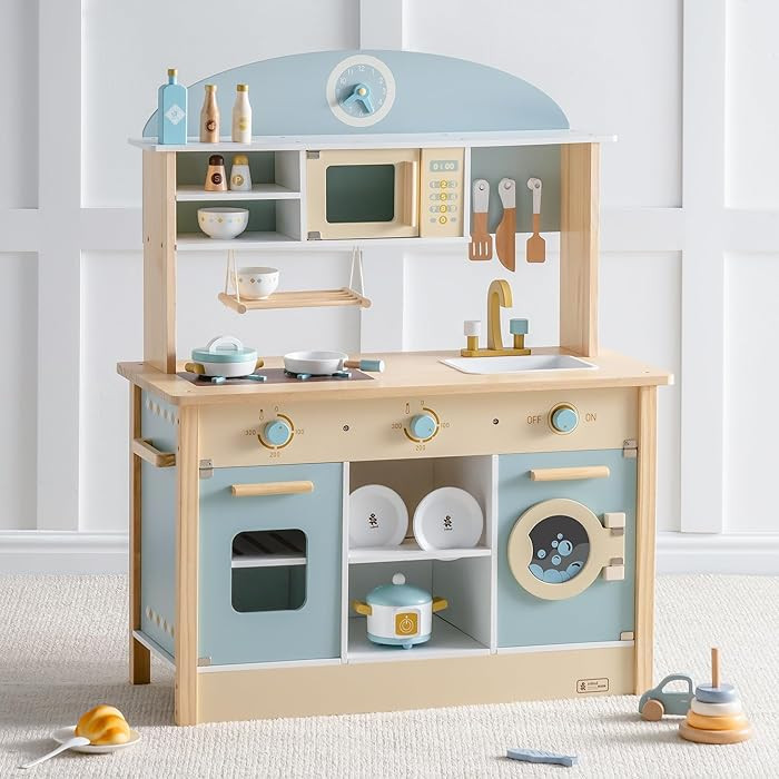 ROBUD Wooden Play Kitchen Set for Kids Toddlers, Toy Kitchen, Age 3+ | Amazon (US)