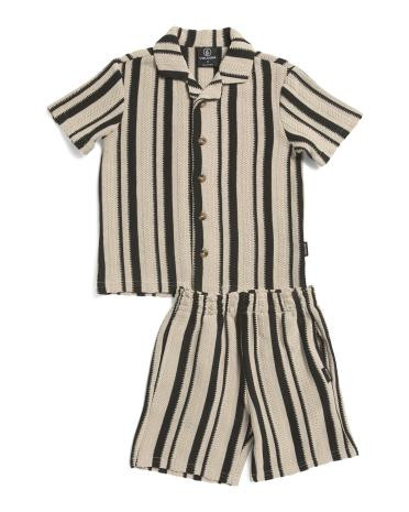 Toddler Boys 2pc Striped Cabana Shorts Set | TJ Maxx