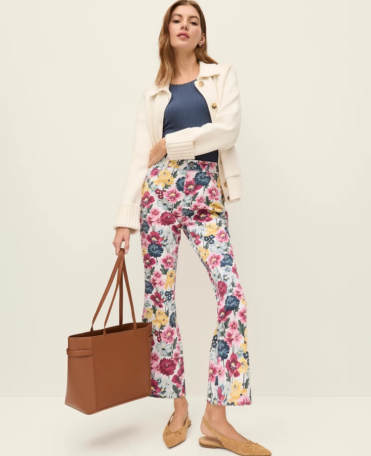 The Weekend Floral Cropped Boot Jean | Ann Taylor