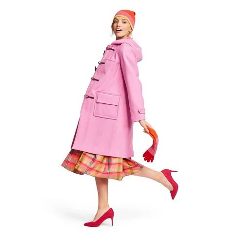 Women's Long Sleeve Hooded Duffel Coat - Isaac Mizrahi for Target Pink | Target