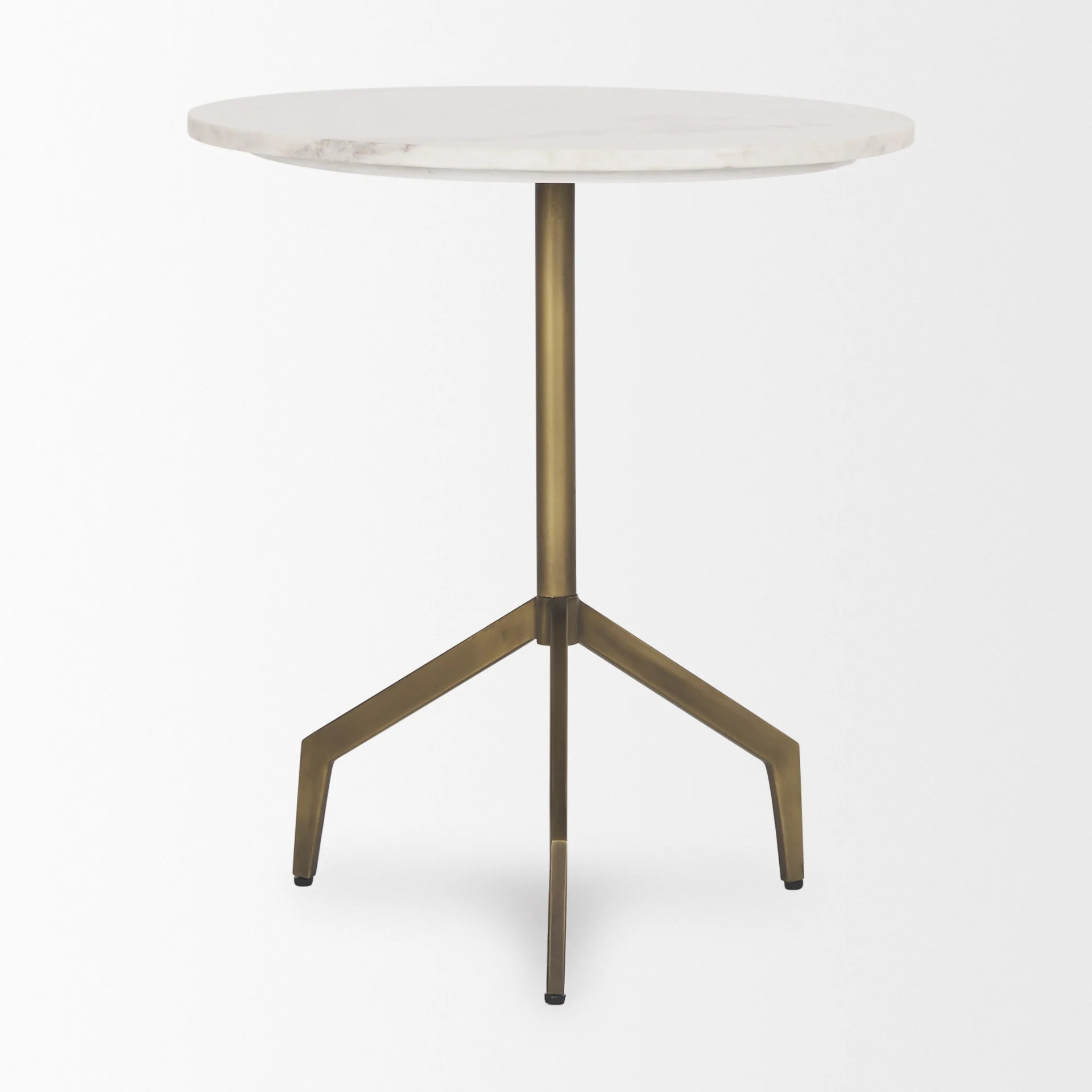Mercana Serre Marble Top 3 Prong Gold Metal Base End Table - Walmart.com | Walmart (US)