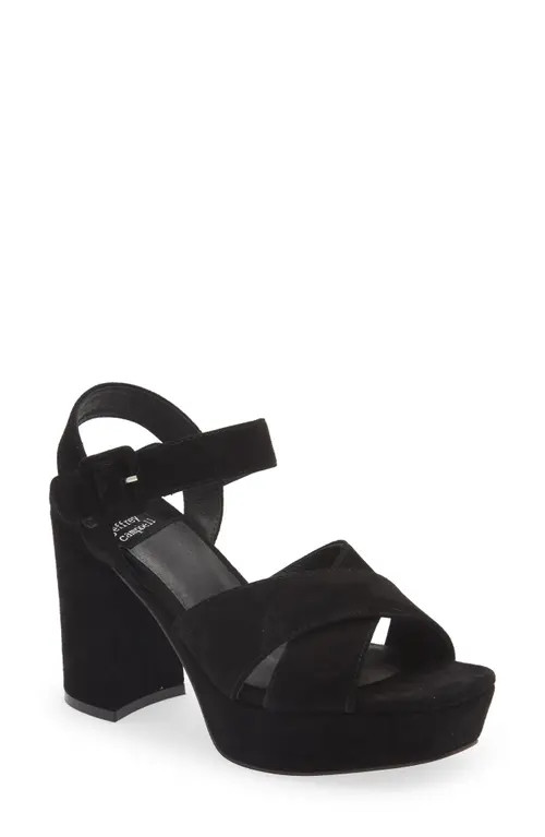 Jeffrey Campbell Amma Platform Slingback Sandal in Black Suede at Nordstrom, Size 11 | Nordstrom