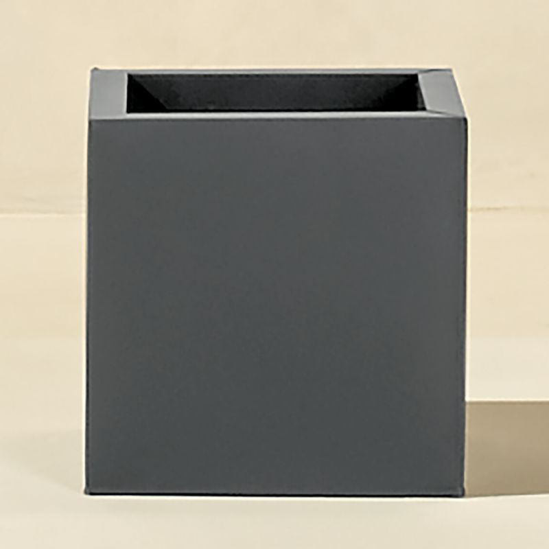 Blox Medium Square Galvanized Charcoal Modern Indoor/Outdoor Planter + Reviews | CB2 | CB2