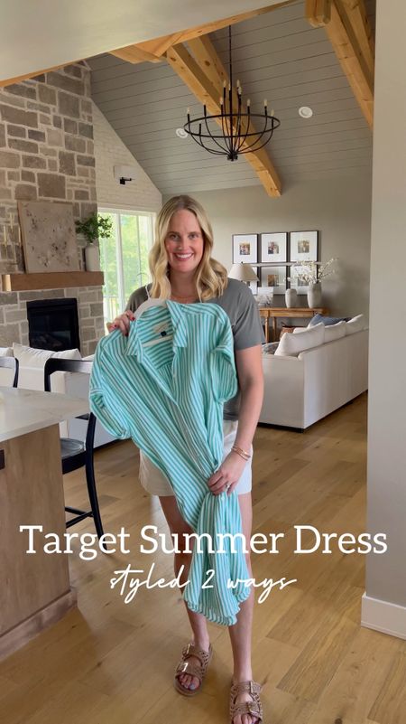 Easy summer dress styled two ways! Love this breezy dress - I have it in the green stripe but it also comes in other colors too! Fits oversized so size down if in between - I’m in a large! 

#LTKSwim #LTKStyleTip #LTKMidsize