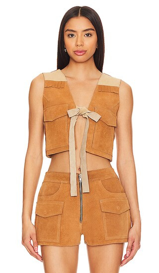 Sugar Suede Vest in Tan | Revolve Clothing (Global)