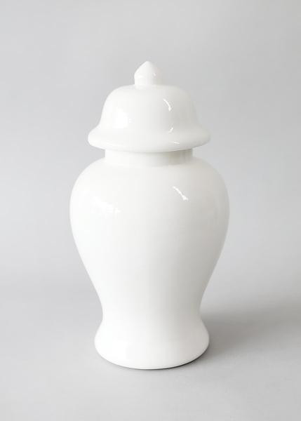 Glossy White Ginger Jar Handmade by Lauren Haskell Designs® - 13.5" Tall | Afloral (US)