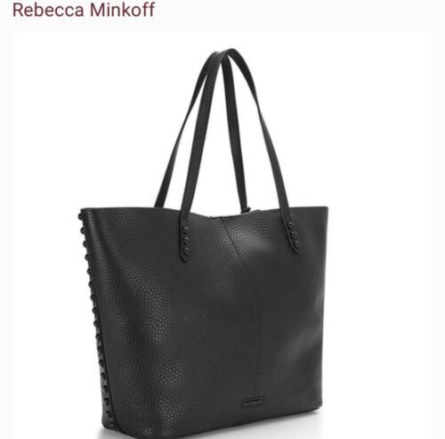 Rebecca Minkoff Unlined Studded Leather Black Tote | eBay AU