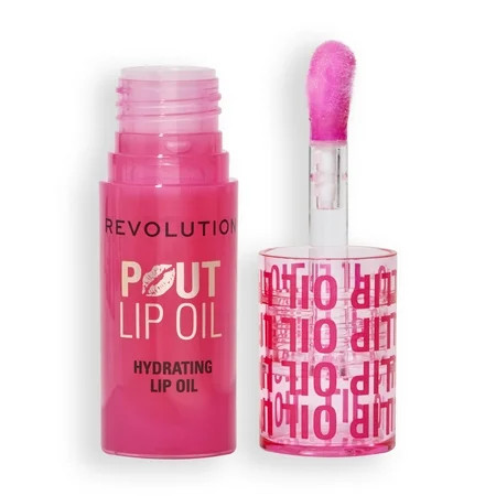Revolution Pout High-Shine Lip Oil with Vitamin E, Watermelon Pink | Walmart (US)