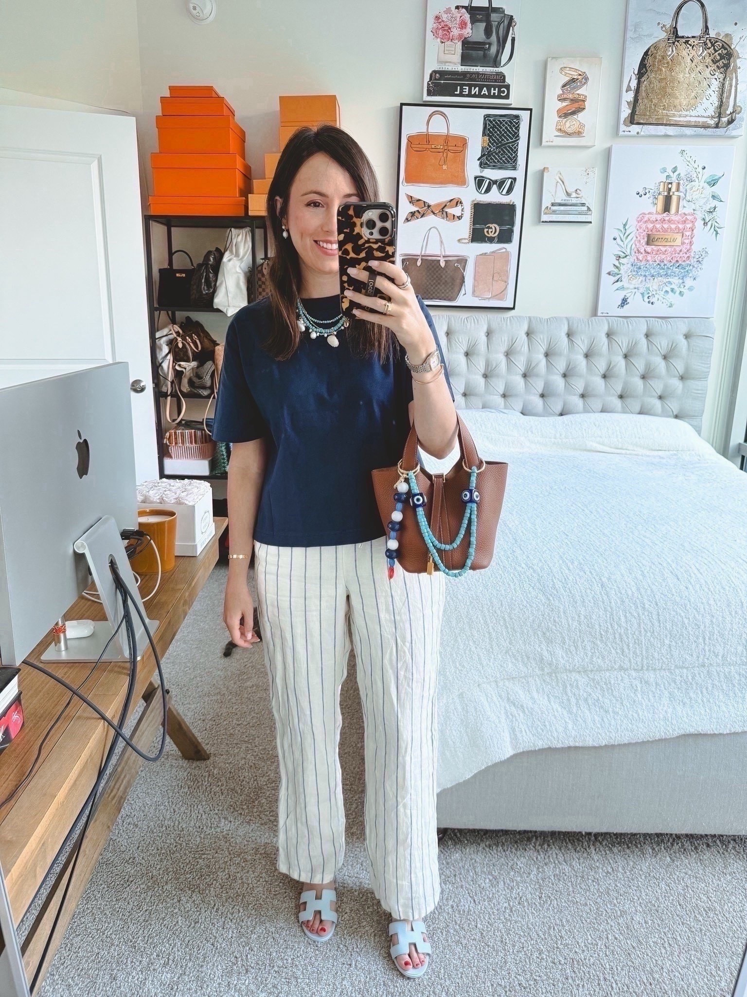J crew navy boxy tee (small) with the best ever stripe linen pants (xs) and Baublebar accessories 



#LTKSeasonal #LTKFindsUnder100 #LTKootd