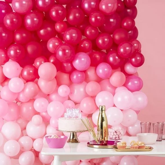 Balloon Wall Kit- Pink Ombre - 210 Balloons | Etsy (US)