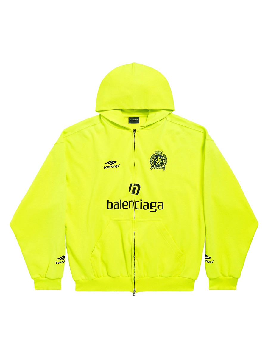 Paris Soccer Medium Fit Zip-Up Hoodie - Neon Yellow - Size XXL | Saks Fifth Avenue