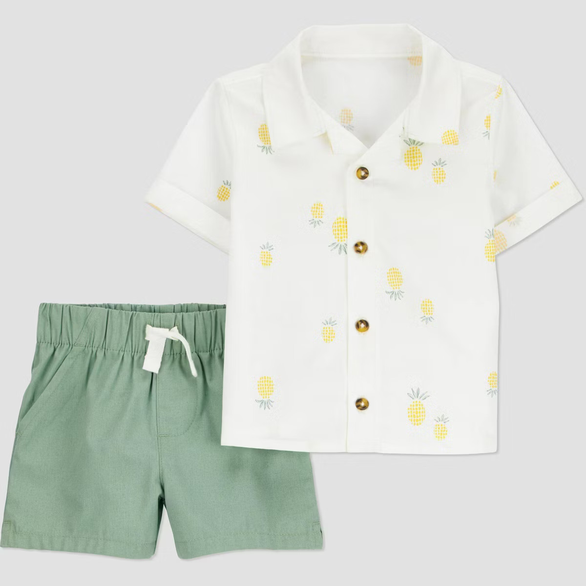 Carter's Just One You®️ Baby Boys' Pineapple Top & Bottom Set - White/Yellow | Target