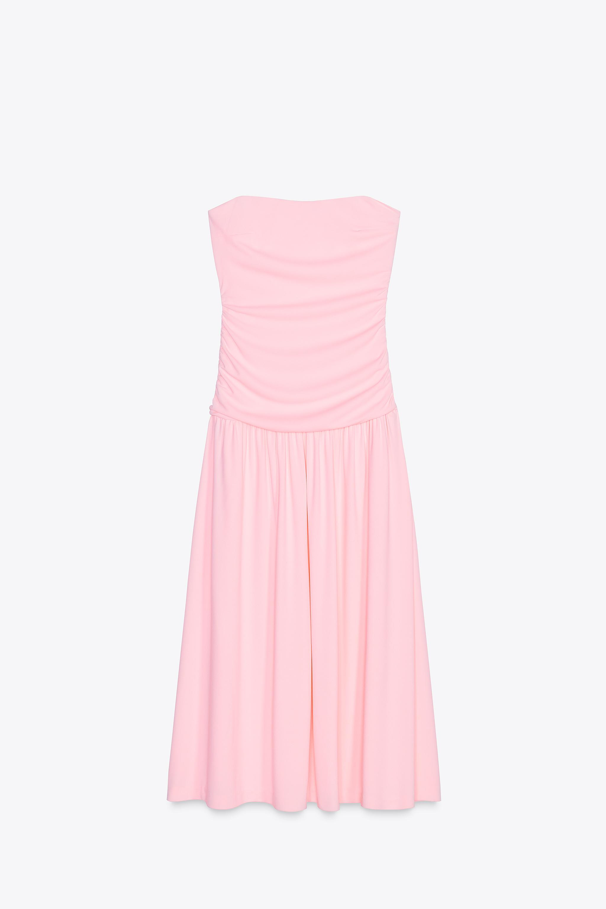 STRAPLESS GATHERED DRESS | Zara UK