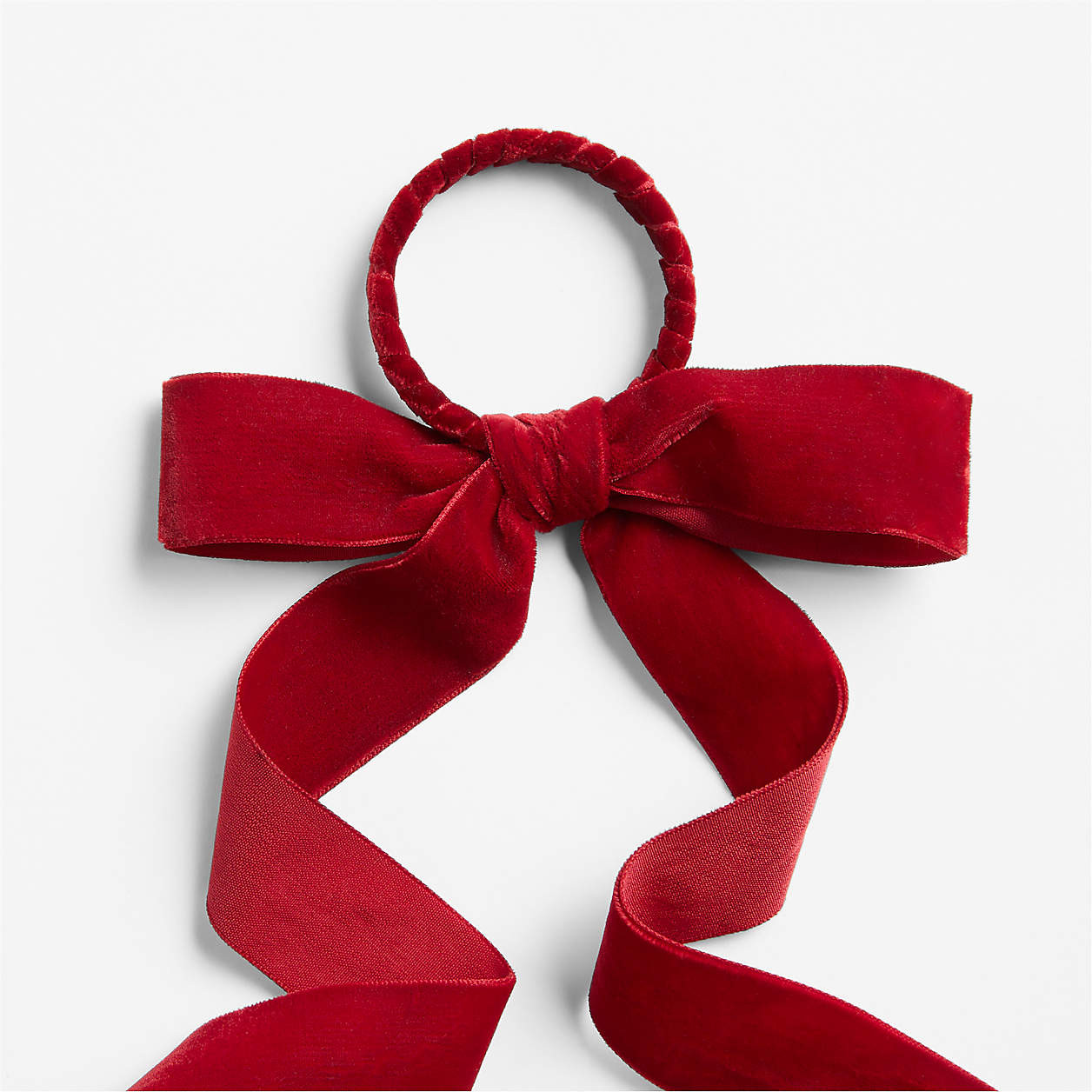 Red Velvet Bow Napkin Rings, Set of 4 | Crate & Barrel | Crate & Barrel
