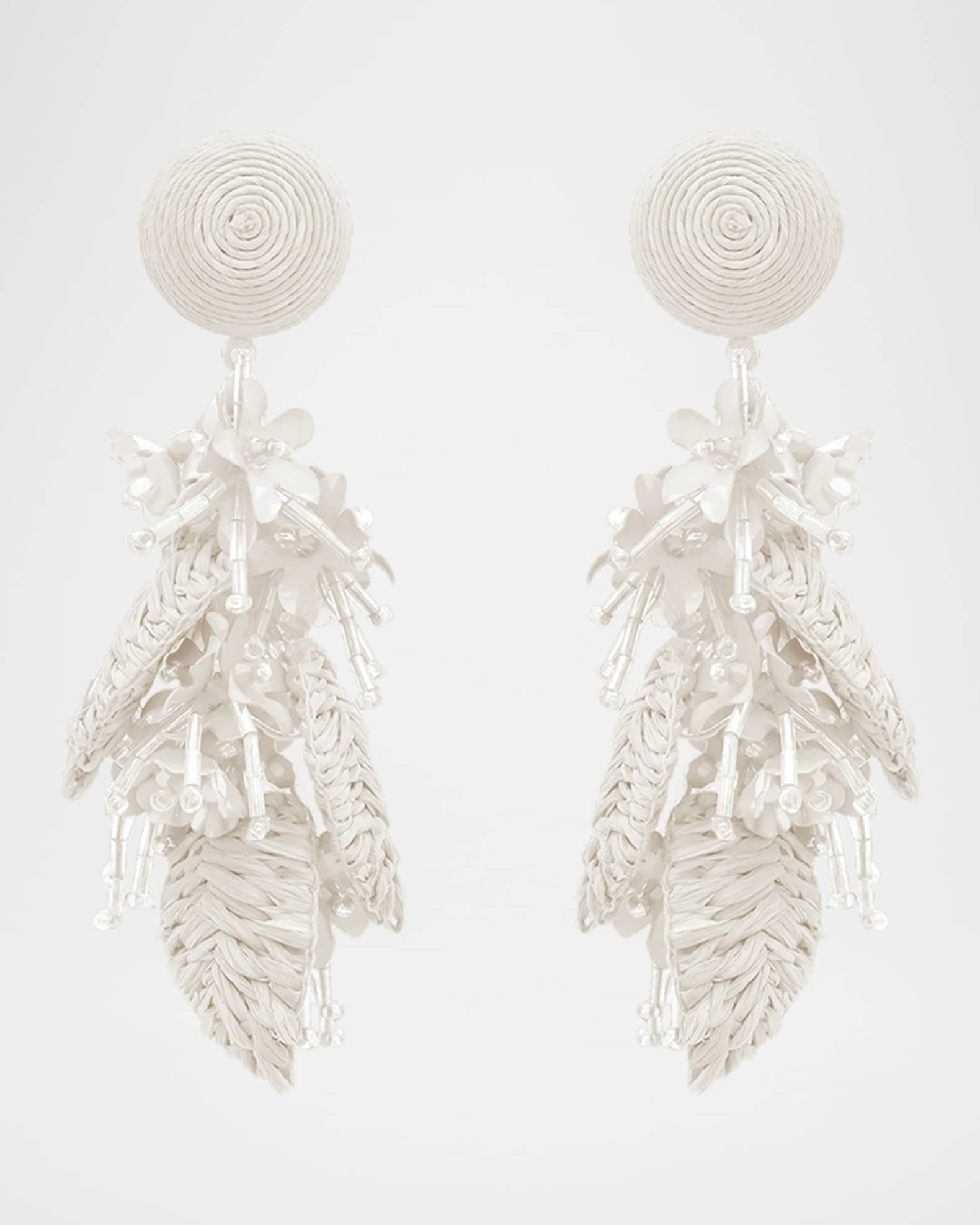 Raffia Tassel Bouquet Clip-On Earrings | Neiman Marcus