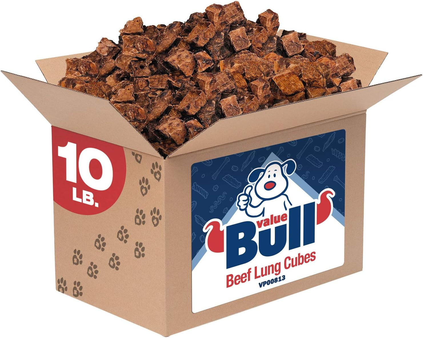 ValueBull Premium Beef Lung Cubes, 10 Pounds Bulk Pack - Angus Beef Dog Treats, Grass-Fed, Single... | Amazon (US)