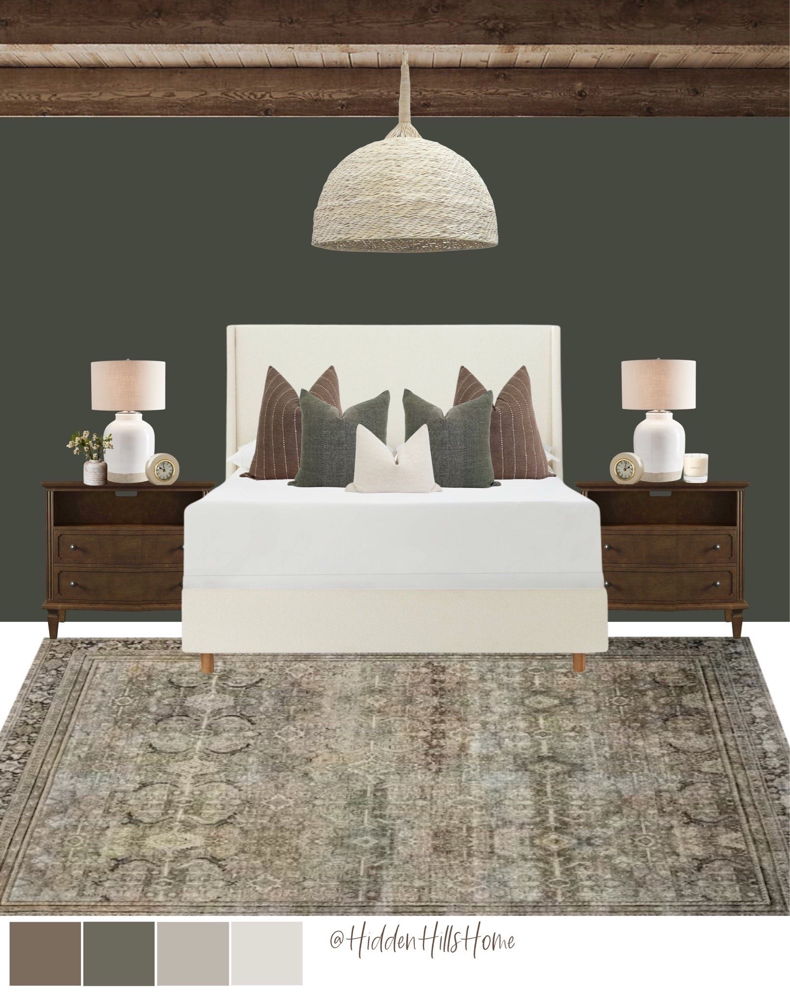 Bedroom decor ideas, moody bedroom decor inspiration, master bedroom design, home decor, primary bedroom mood board, green and brown bedroom #bedroom 

Walls are SW Ripe Olive


#LTKSaleAlert #LTKCyberWeek #LTKHome
