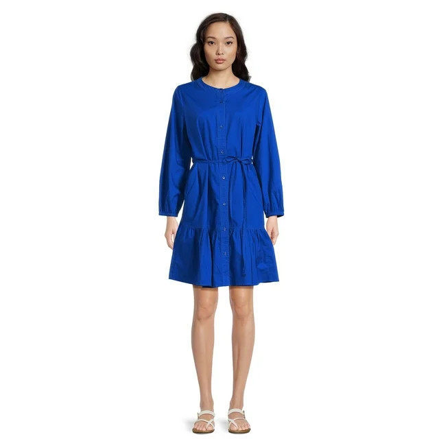 beachlunchlounge Women's Tiered Shirt Dress, Sizes XS-XXL | Walmart (US)