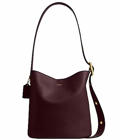 COACH Bleeker Leather Bucket Bag - Merlot | Dillard's