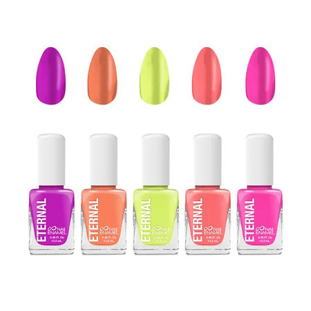 Eternal Neon Nail Polish Set for Women (GIRLS JUST WANNA HAVE NEONS) - Nail Polish Set for Girls - Lasting & Quick Dry Finger nail Polish Kit for Home DIY Mani Pedi - Made in USA 13.5mL (Set of 5) | Walmart (US)