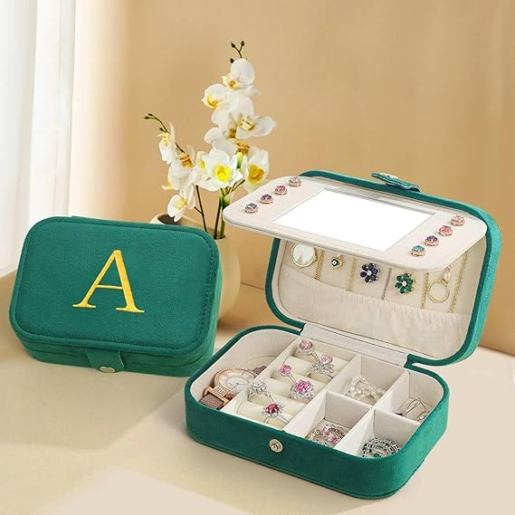 Parima Travel Jewelry Case Jewelry Box - Plush Velvet Travel Jewelry Organizer for Women Girls | ... | Amazon (US)