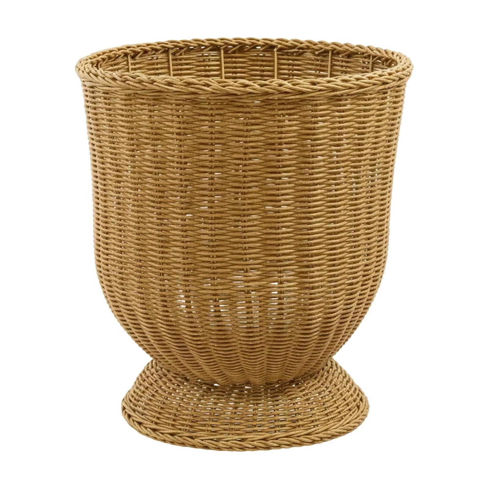 16" Woven Resin Urn Planter, Decorative Rattan-Style Wicker Flower Pot with Waterproof Lining for... | Walmart (US)