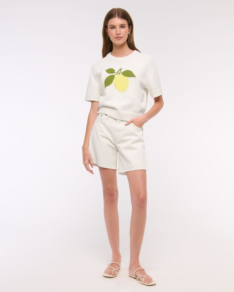 The A&F Madeline Lemon Crew Sweater Tee | Abercrombie & Fitch (US)