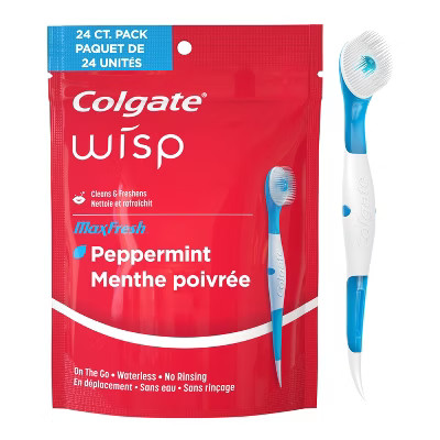 Colgate Max Fresh Wisp Disposable Travel Toothbrushes - Mini - Peppermint - Trial Size -24ct | Target