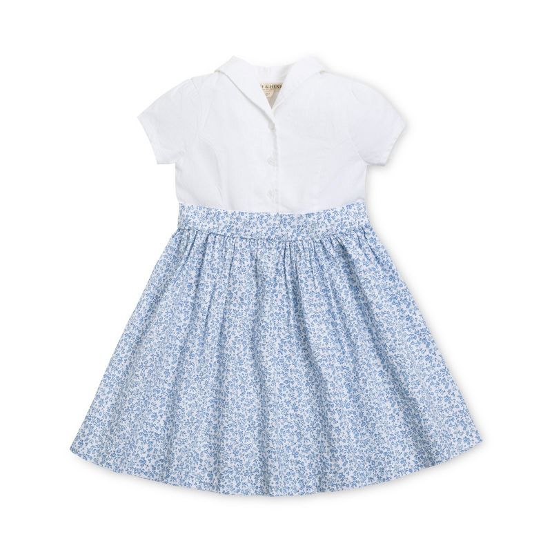 Hope & Henry Girls' Short Sleeve Button Front Tea Dress, Toddler | Target