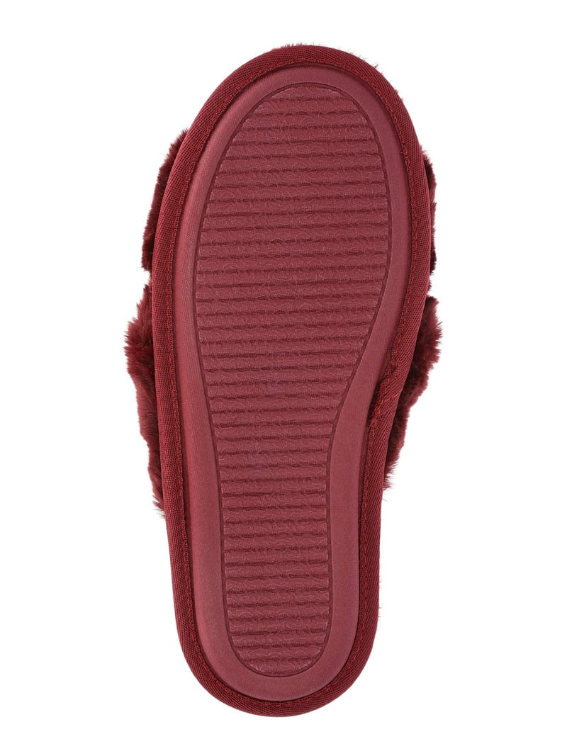 Joyspun Women's Faux Fur X-Band Slippers | Walmart (US)