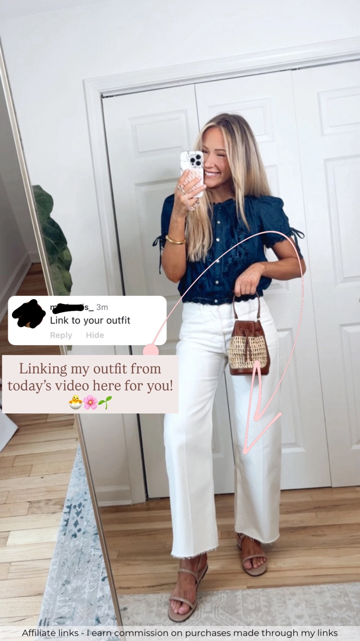 Affiliate links - I earn commission on purchases made through my links | Cute casual spring outfit

Walmart spring top
Denim top
White jeans barrel leg 
Minimal sandals
Straw bag

#LTKootd