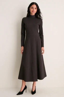 Brown Heathered Turtleneck Averell Sweater Dress | Tuckernuck (US)