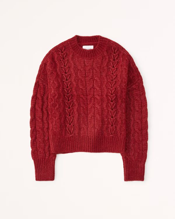 Fluffy Cable Crew Sweater | Abercrombie & Fitch (US)