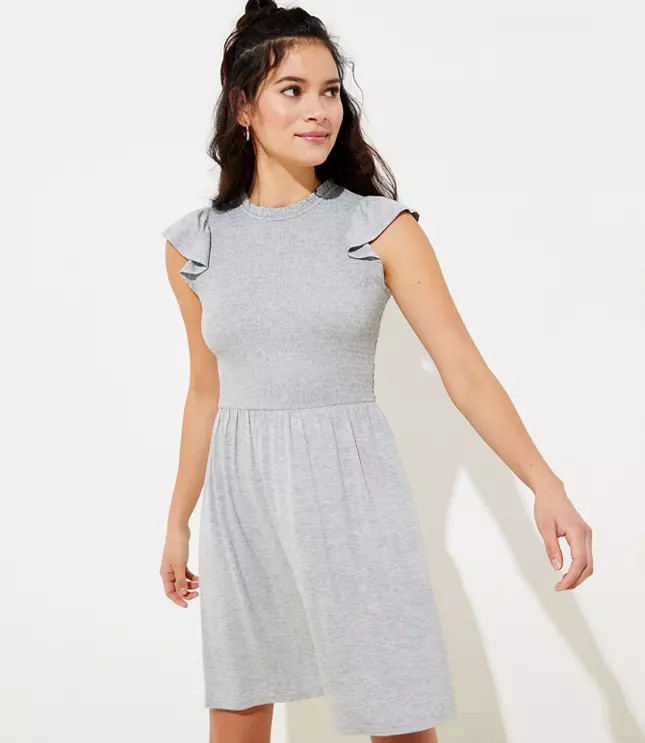 Ruffle Smocked Swing Dress | LOFT