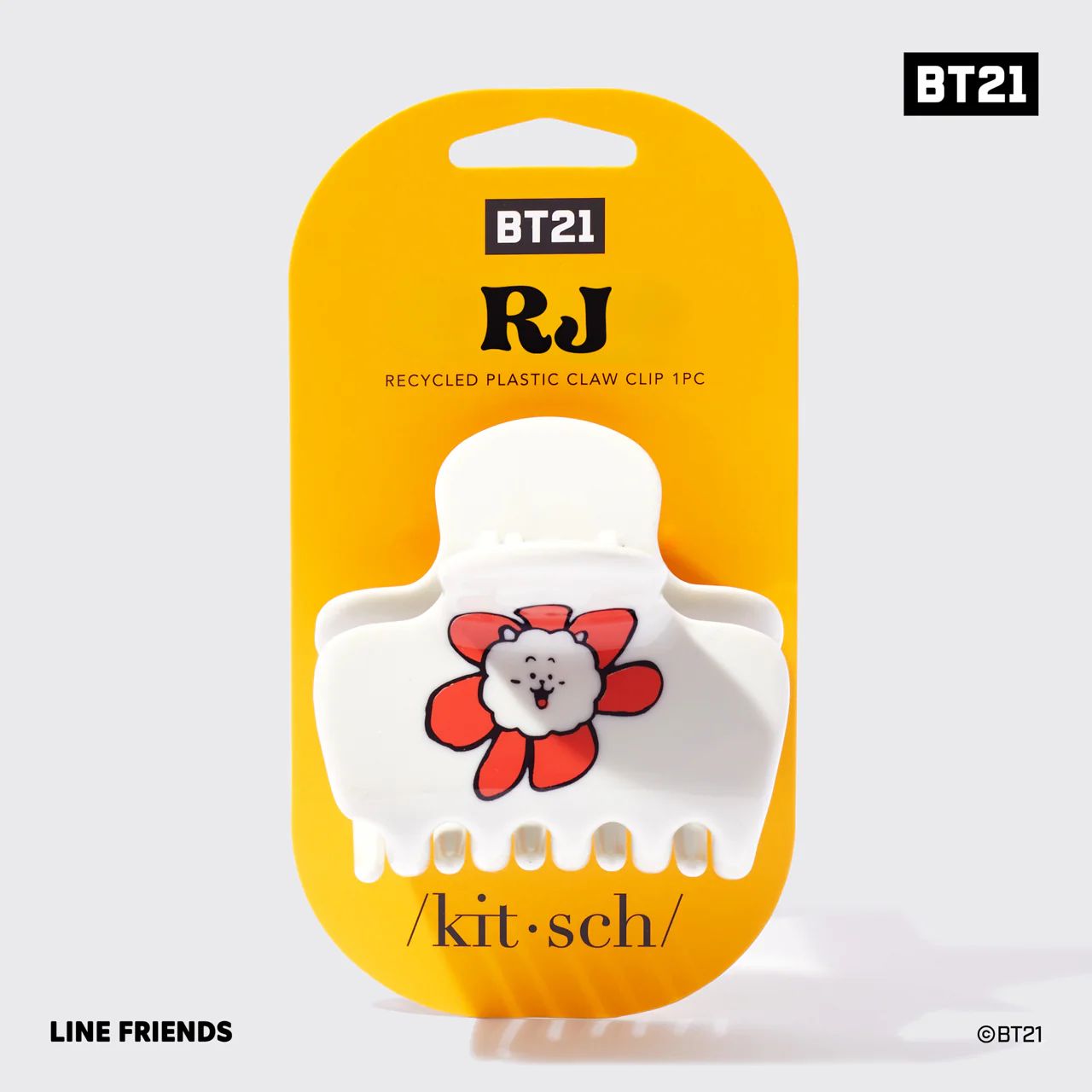 BT21 meets Kitsch Recycled Plastic Puffy Claw Clip 1pc - RJ | Kitsch