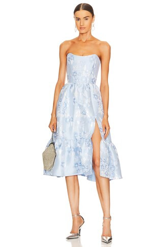 V. Chapman Virginia Strapless Gown in Chambray Blue Baroque from Revolve.com | Revolve Clothing (Global)