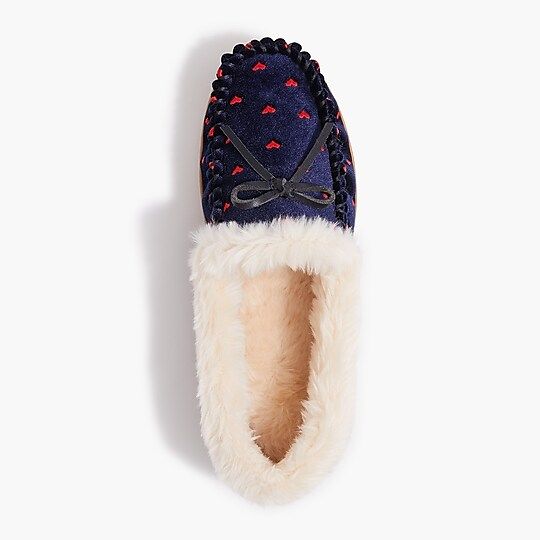 Embroidered-heart slippers | J.Crew Factory