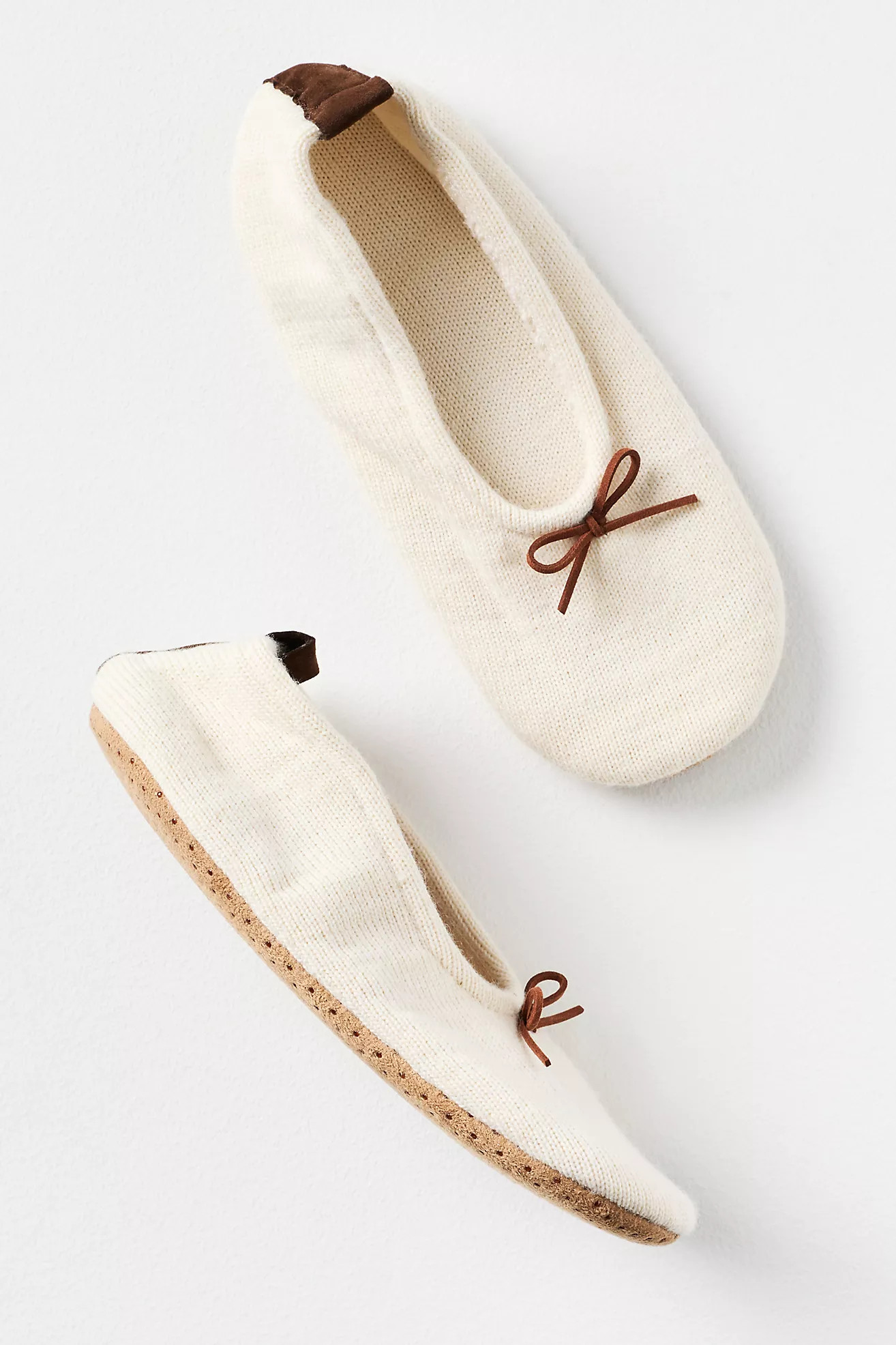 Lemon Bow Accent Wool Blend Slipper Socks | Anthropologie (US)
