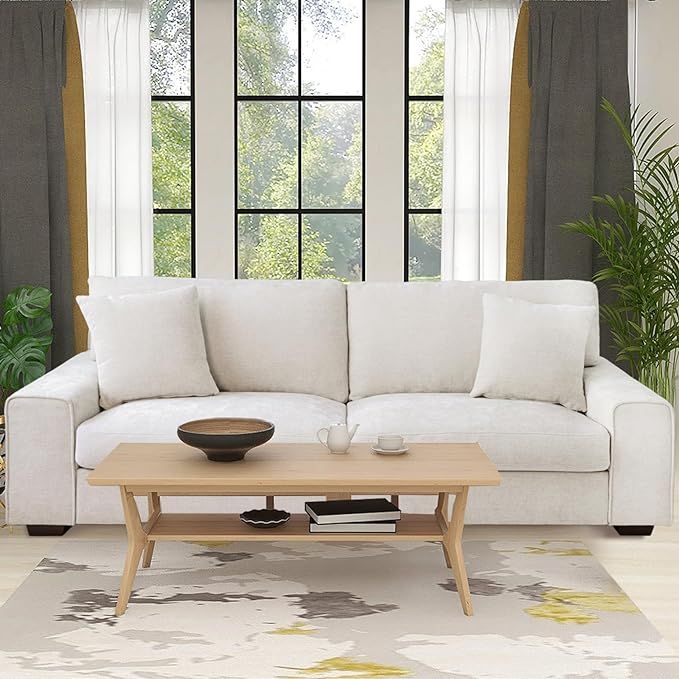 DOPEDIO 85.58" Modern Living Room 3 Seater Chenille Recliner Sofa, Detachable Sofa Cover, Comes w... | Amazon (US)