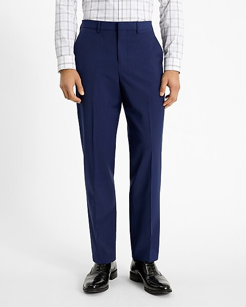 Classic Blue Wool-Blend Modern Tech Suit Pant | Express