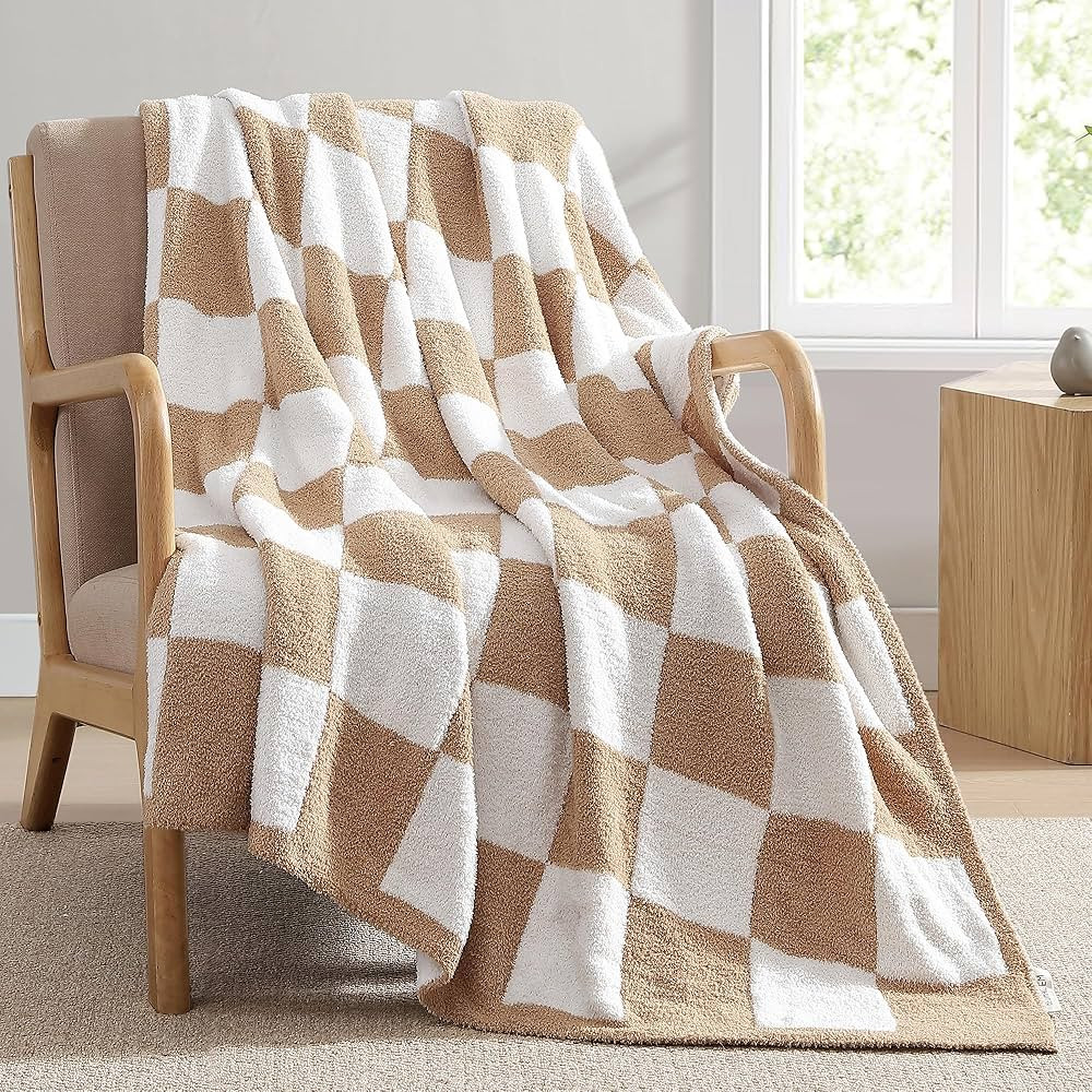 Checkered Throw Blanket for Couch, Bed, Sofa - Reversible Microfiber Soft Cozy and Warm Throws, L... | Amazon (US)
